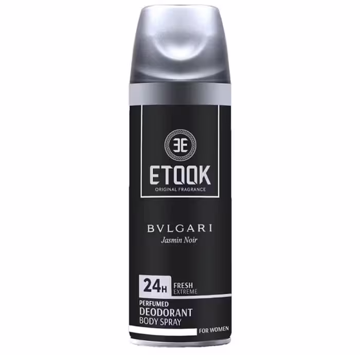 اسپری بدن برند ایتوک با رایحه بولگاری جاسمین نویر BVLGARI JASMINOIR حجم 200 میل