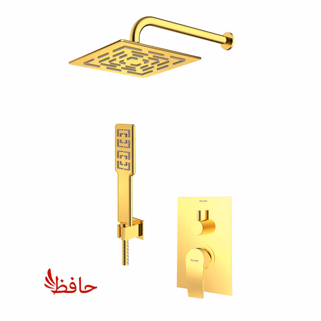 شیر حمام توکار شودر مدل رومر پلاس طلایی تیپ 3 BRASS