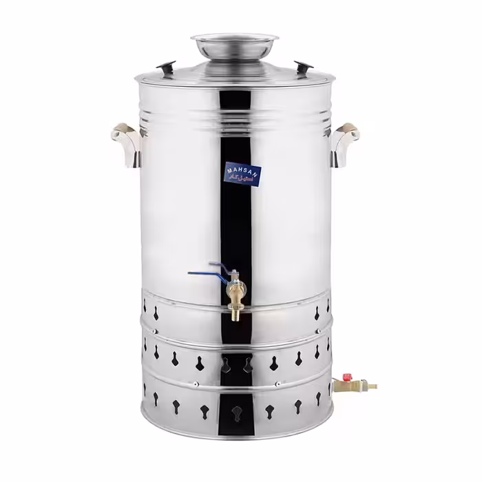 سماور گازی استیل 33 لیتری (شمعک دار) تیرکس