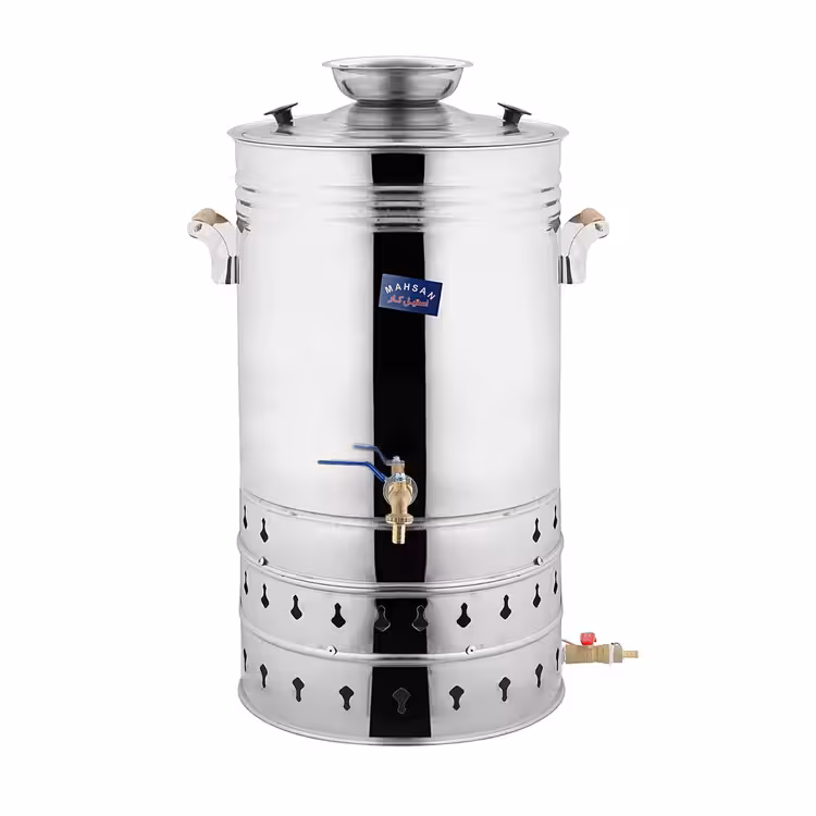 سماور گازی استیل 33 لیتری (شمعک دار) تیرکس