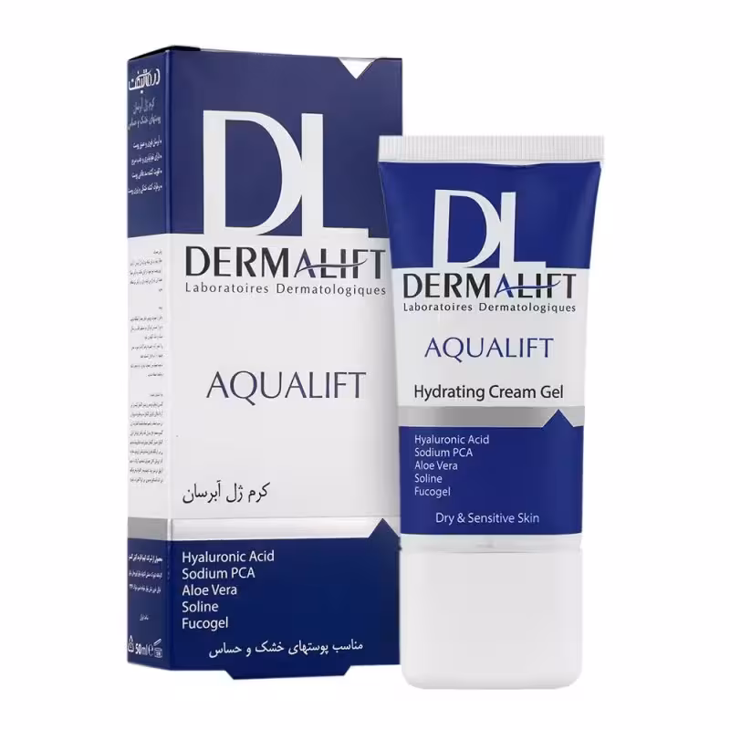 ژل آبرسان صورت درمالیفت مناسب پوست های خشک و حساس مدل Aqualift حجم 50 میل