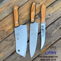 ست چاقو استیک بر، اره ای و ساتور | بسته 3 تایی | تیغه استیل ضد زنگ