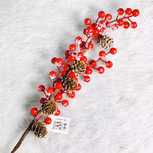 شاخه گل کریسمس بری یخی 60 سانت کد 137-3