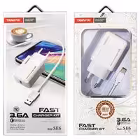 آداپتور شارژر با کابل میکرو فست Tranyoo T-SE6 QC3.0 3.6A