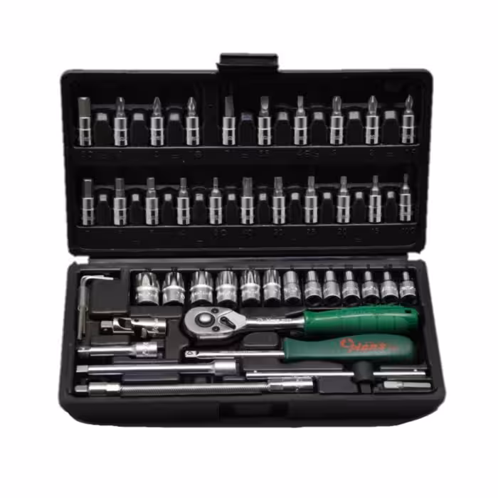 جعبه بکس 46 پارچه هواگیری هنس درایو 1/4 مدل 2646MB تایوان