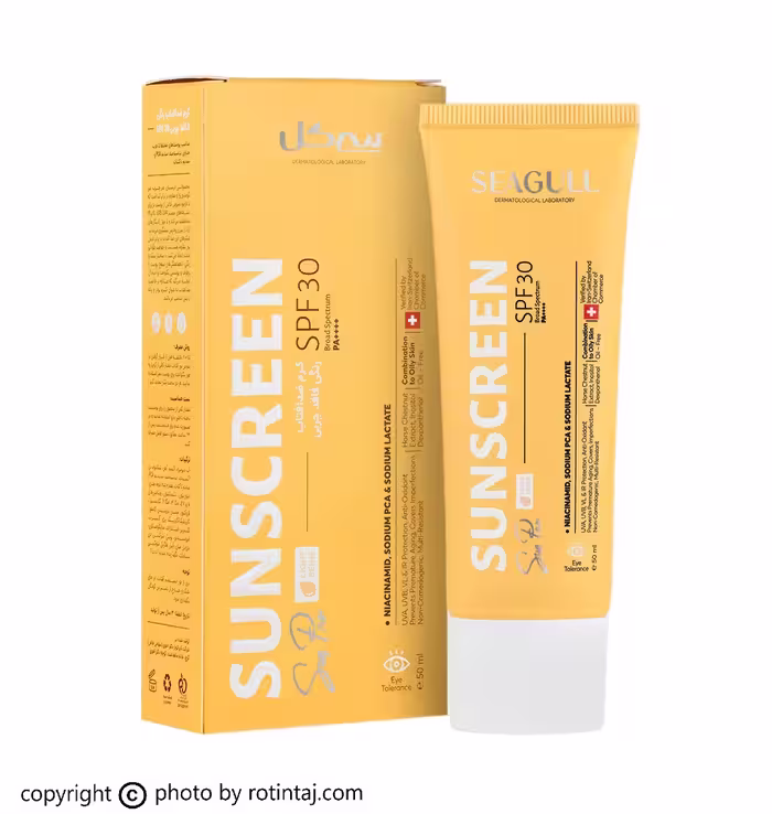 ضد آفتاب بژ روشن SPF30 فاقد چربی سی گل مناسب پوست مختلط تا چرب 50 میلی