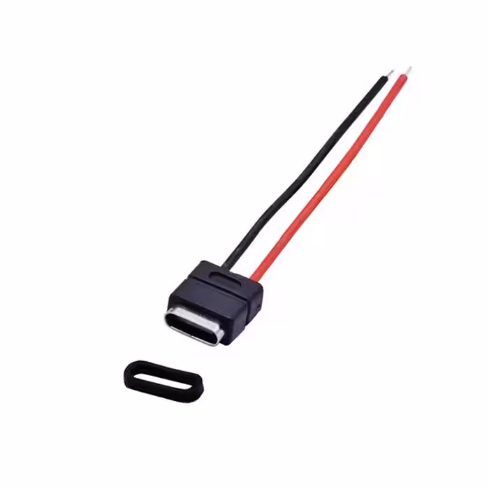سوکت (کانکتور مادگی) USB-C سیم دار ضدآب مستطیل