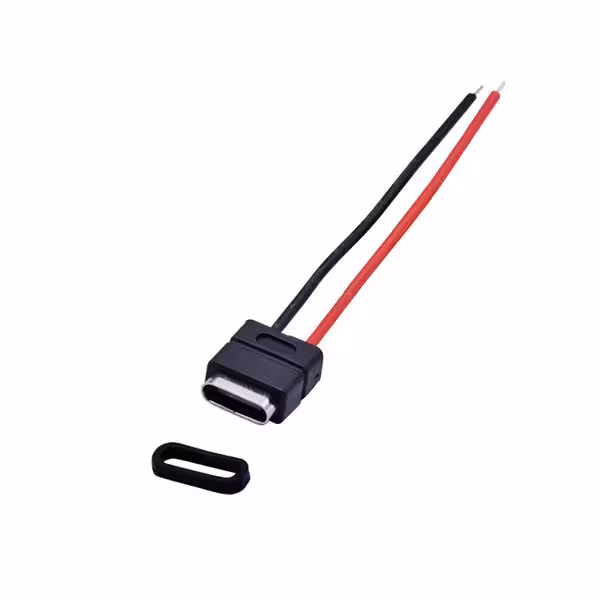 سوکت (کانکتور مادگی) USB-C سیم دار ضدآب مستطیل