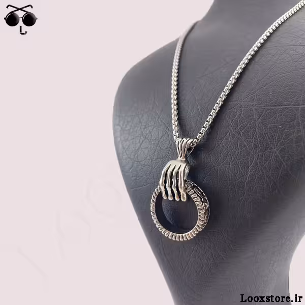 گردنبند طرح حلقه و دست متحرک خاص