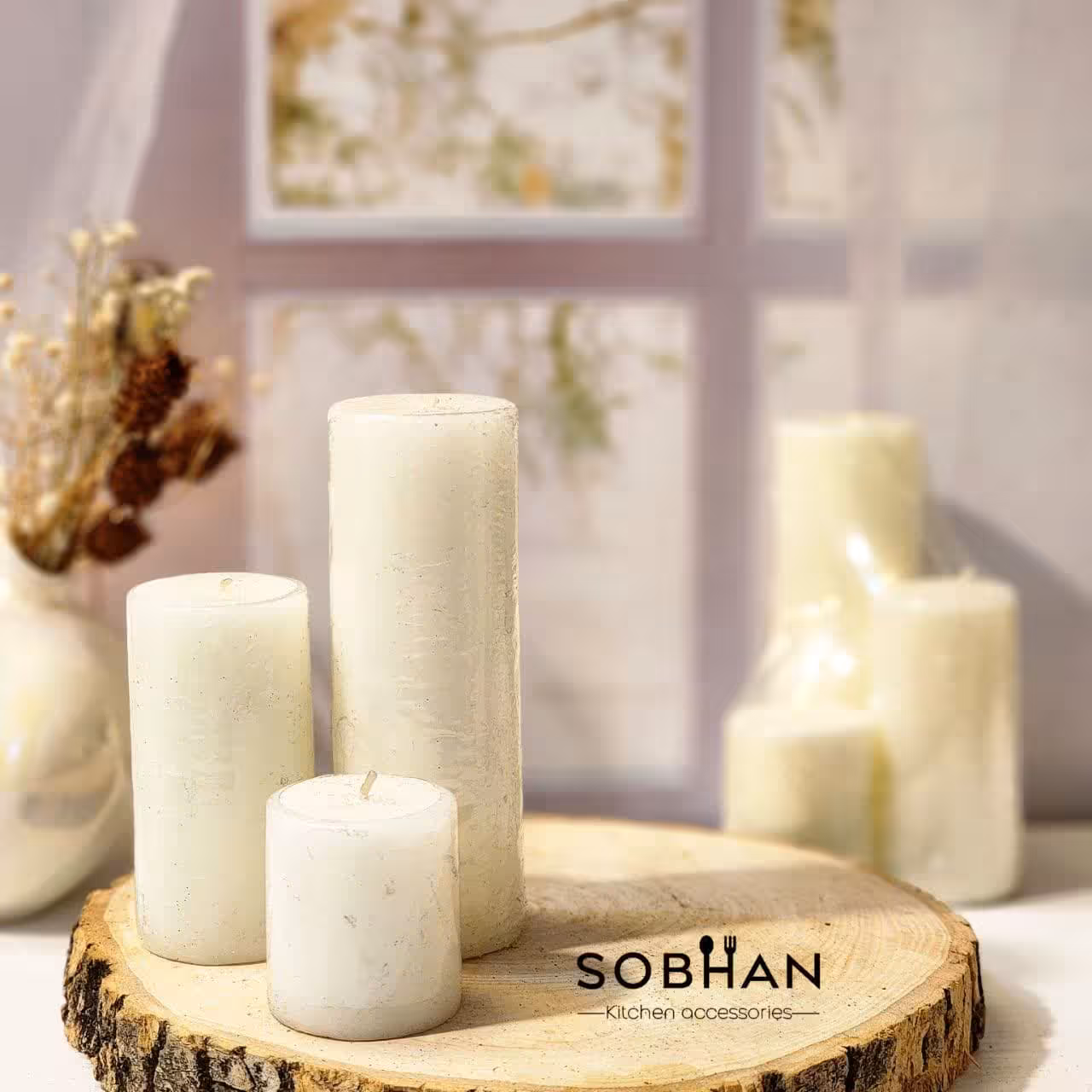 شمع 3 تایی سفید