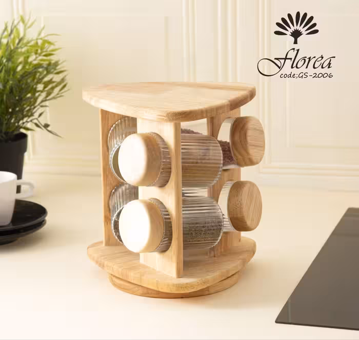 ادویه مثلث 6 تایی شیشه راه راه گردون کد GS-2006 فلورا