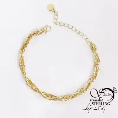 دستبند طرح مارپیچ مشابه طلا کد 18325