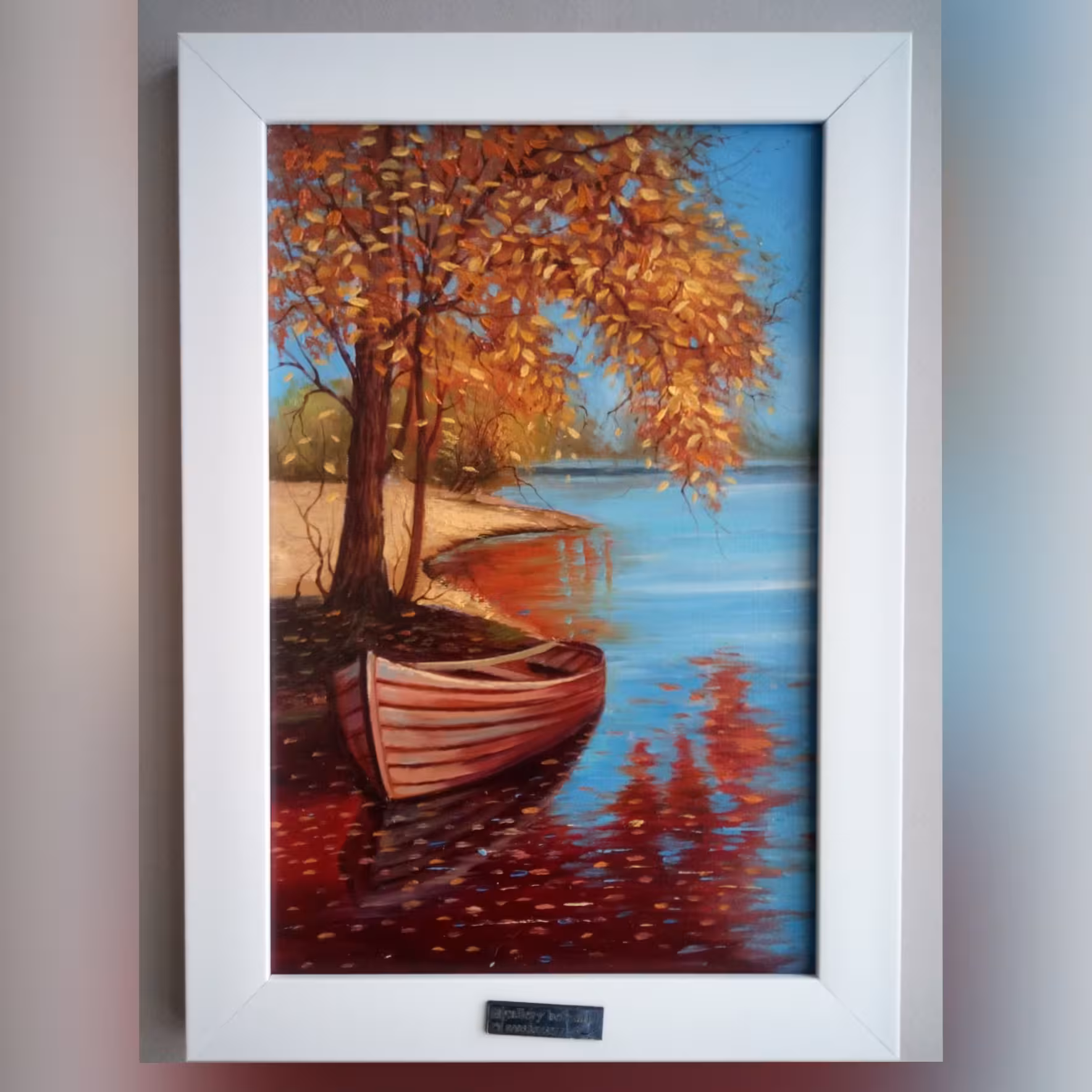 تابلو نقاشی  قایق و برکه
