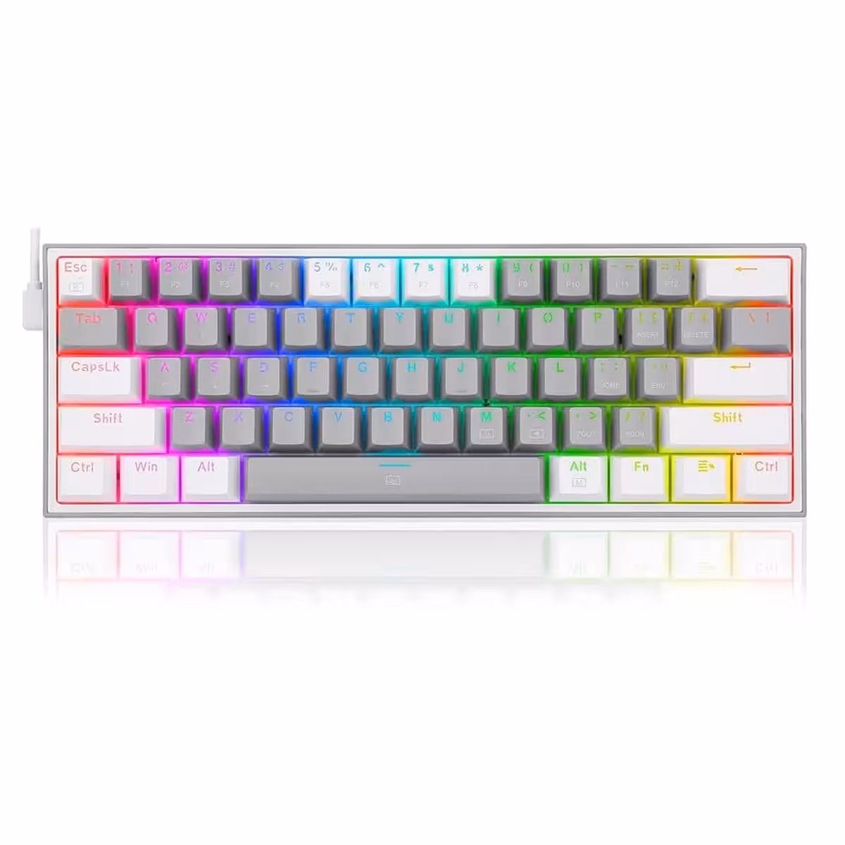 کیبورد گیمینگ ردراگون Redragon K617 FIZZ Wired RGB Gray-White