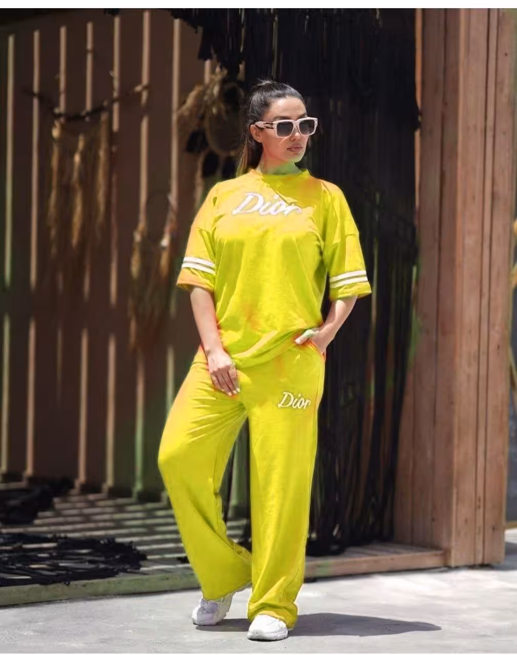 تیشرت شلوار ست دیور تابستانه جنس اسپان