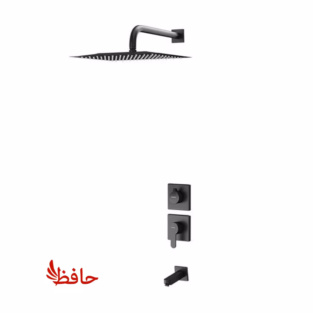 شیر حمام توکار راسان مدل ویوات فلت مشکی کلاس 2