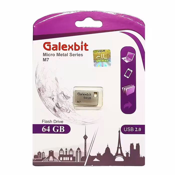 فلش مموری 64 گیگابایت برند گلکس بیت ( GALEXBIT ) مدل MICRO METAL M7 , رابطه USB2.0