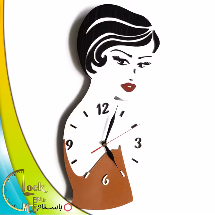 ساعت دیواری رخ زن با لباس نارنجی کد 371