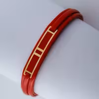 دستبند چرم قرمز پلاک لیزری