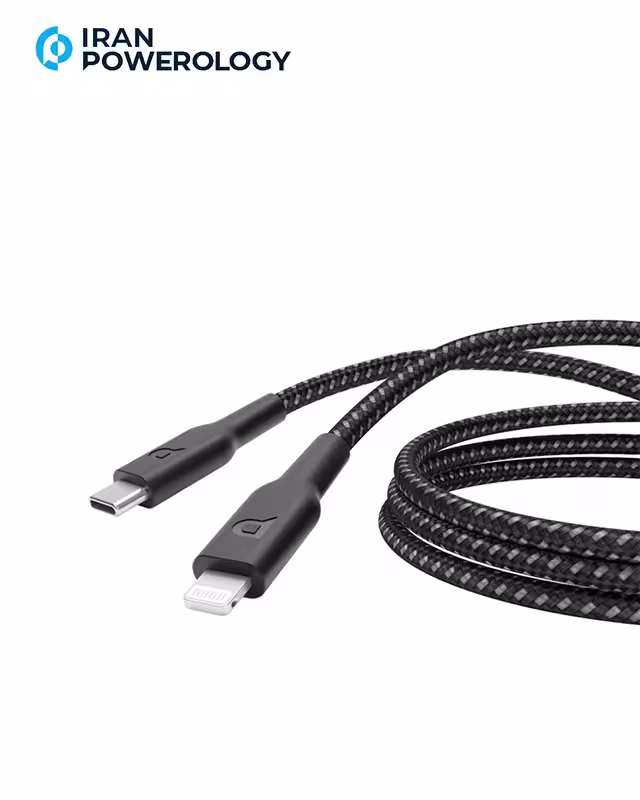 کابل 2 متر USB C به Lightning پاورولوژی Powerology Braided Type-C to Lightning Cable 2M P23BRCL2