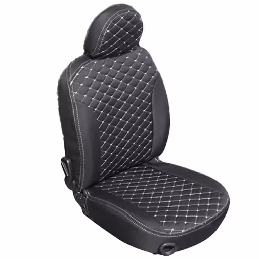 خرید روکش صندلی دنا سوشیانت تیار مدل آبشار مشکی دوخت سفید | اتوموبی