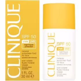 فلوئید ضد آفتاب دارای spf 50 مدل Mineral حجم 30 میلی لیتر کلینیک