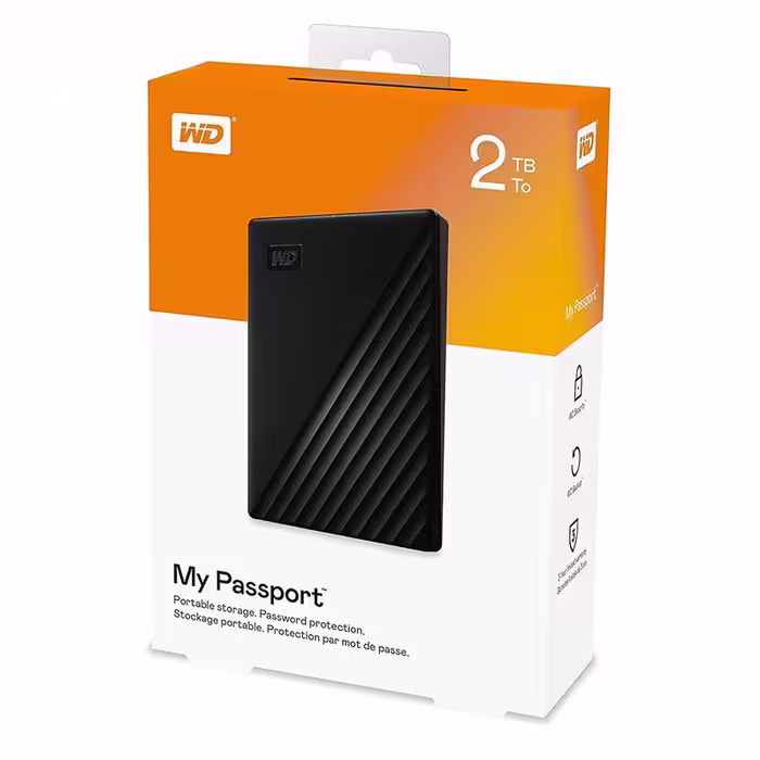 هارد اکسترنال وسترن دیجیتال مدل My Passport ظرفیت 2 ترابایت/Western Digital mypassport Hard Drive 2TB