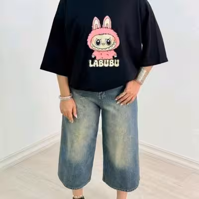 تیشرت پنبه ویسکوز لانگ لبوبو