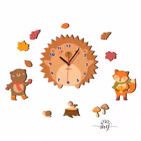 ساعت دیواری باروچین مدل حیوانات پاییزی دکوراسیون اتاق کودک