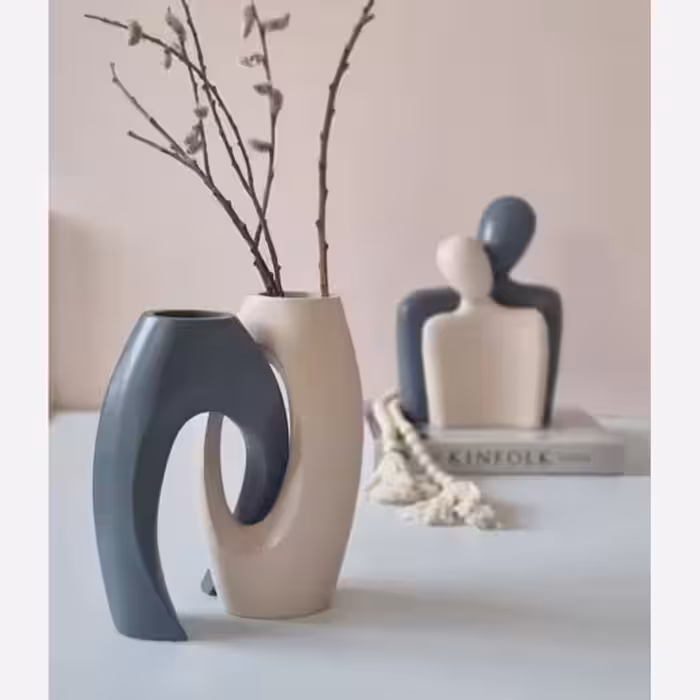 ست گلدان جاشمعی مجسمه کرم طوسی