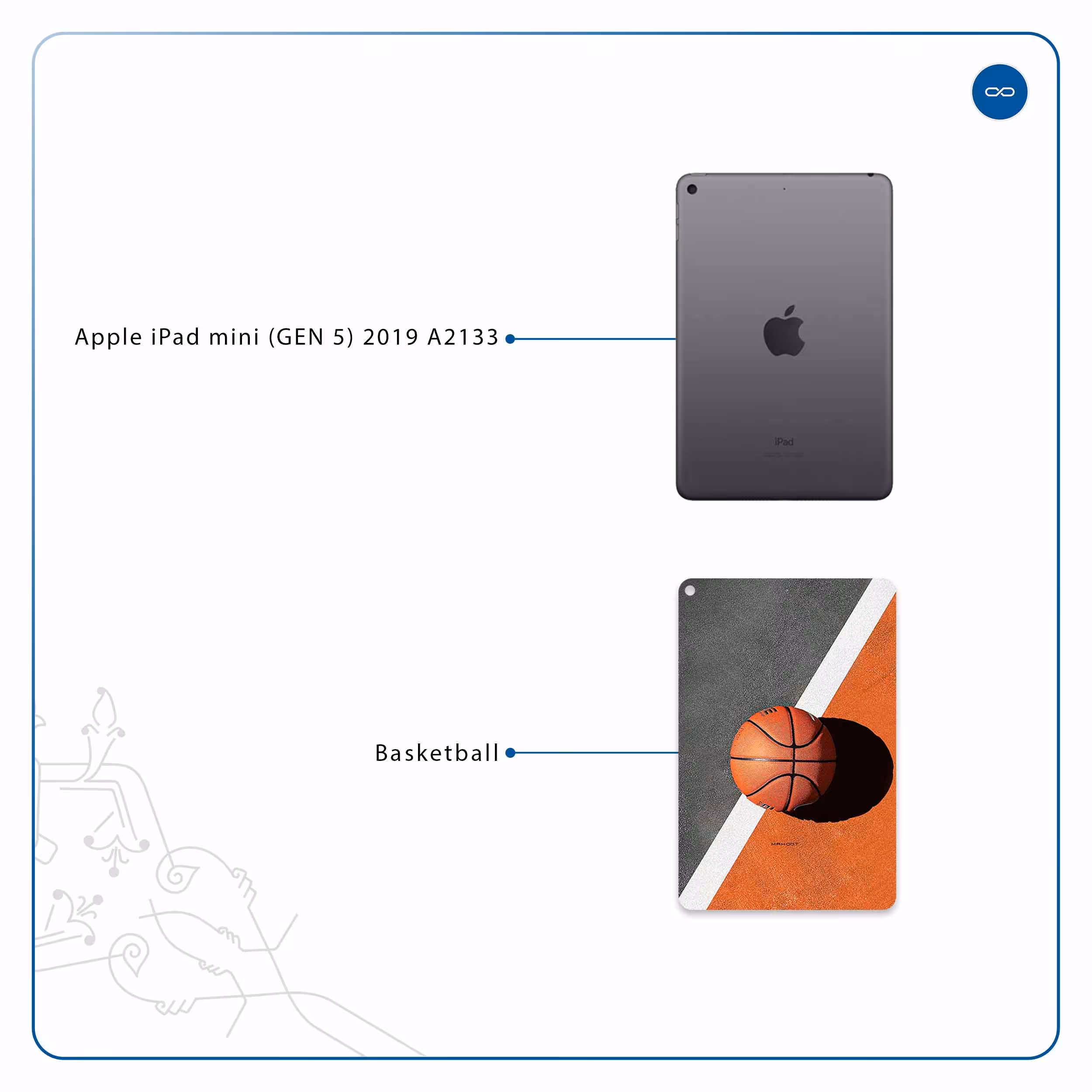 برچسب پوششی ماهوت مدل Basketball مناسب برای تبلت اپل iPad mini (GEN 5) 2019 A2133