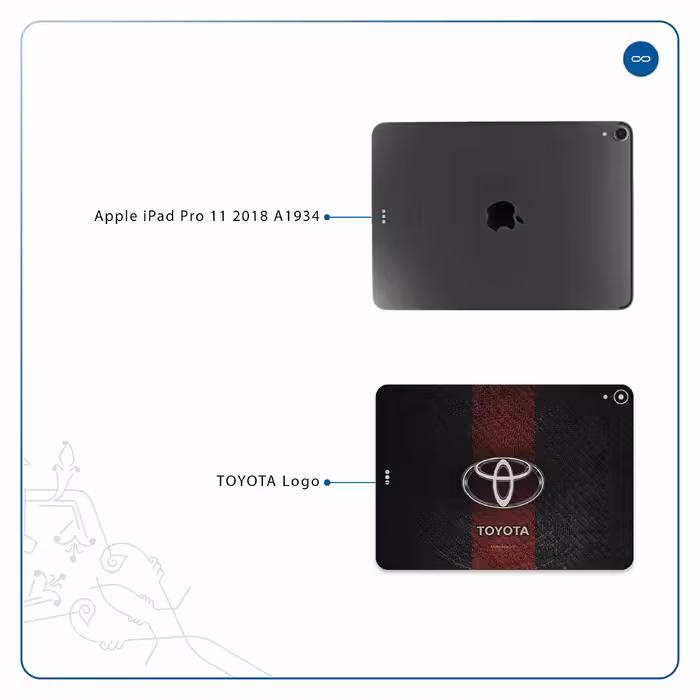 برچسب پوششی ماهوت مدل TOYOTA-Logo مناسب برای تبلت اپل iPad Pro 11 2018 A1934