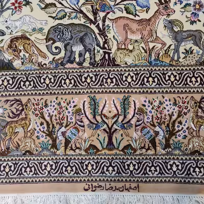 فرش دستبافت سه و نیم متری اصفهان رضوانی کد 768