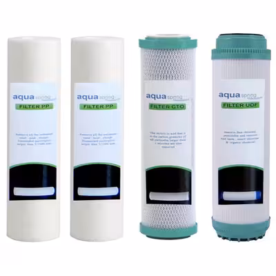 دستگاه تصفیه کننده آب آکوآ اسپرینگ مدل UF-SF4000 به همراه فیلتر مدل 02 مجموعه 4 عددی و کیت نشتی گیر