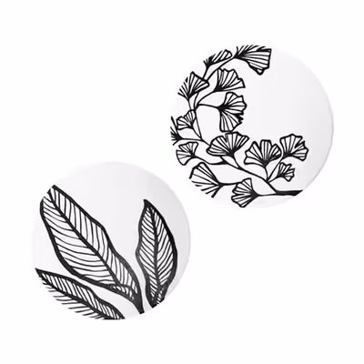 بشقاب دیوارکوب سفالی طرح برگ کد D179 مجموعه 4 عددی