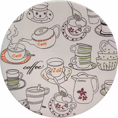 بشقاب دیوارکوب سفالی مدل فنجان و قوری کد 2 مجموعه 4 عددی