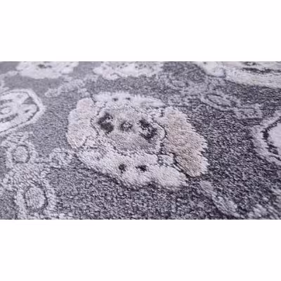 فرش ماشینی زمرد مشهد مدل R44 زمینه طوسی