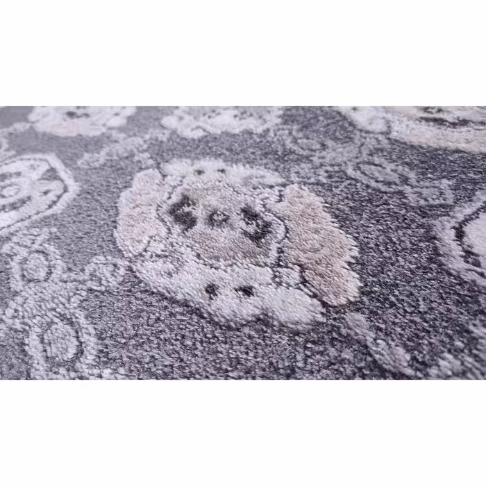 فرش ماشینی زمرد مشهد مدل R44 زمینه طوسی