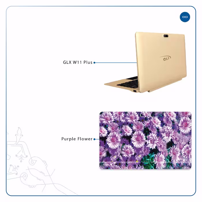 برچسب پوششی ماهوت مدل Purple-Flower مناسب برای تبلت جی ال ایکس W11 Plus