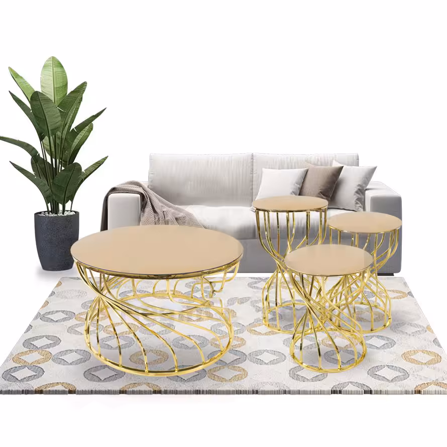 میز پذیرایی مدل ساعت شنی مجموعه 4 عددی