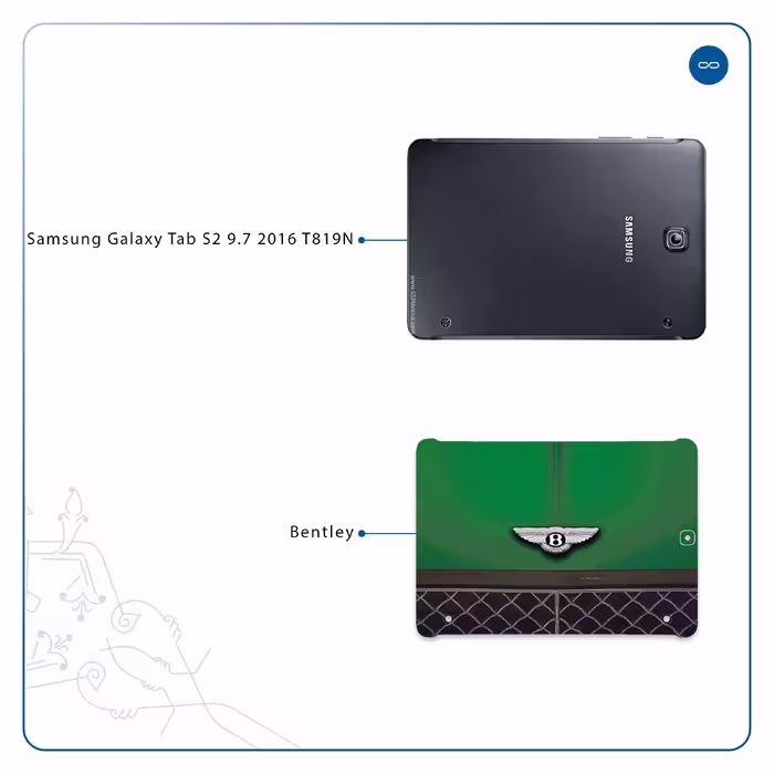 برچسب پوششی ماهوت مدل Bentley مناسب برای تبلت سامسونگ Galaxy Tab S2 9.7 2016 T819N