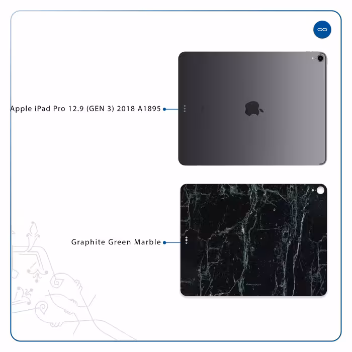 برچسب پوششی ماهوت مدل Graphite-Green-Marble مناسب برای تبلت اپل iPad Pro 12.9 (GEN 3) 2018 A1895