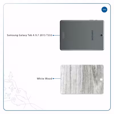 برچسب پوششی ماهوت مدل White Wood مناسب برای تبلت سامسونگ Galaxy Tab A 9.7 2015 T555