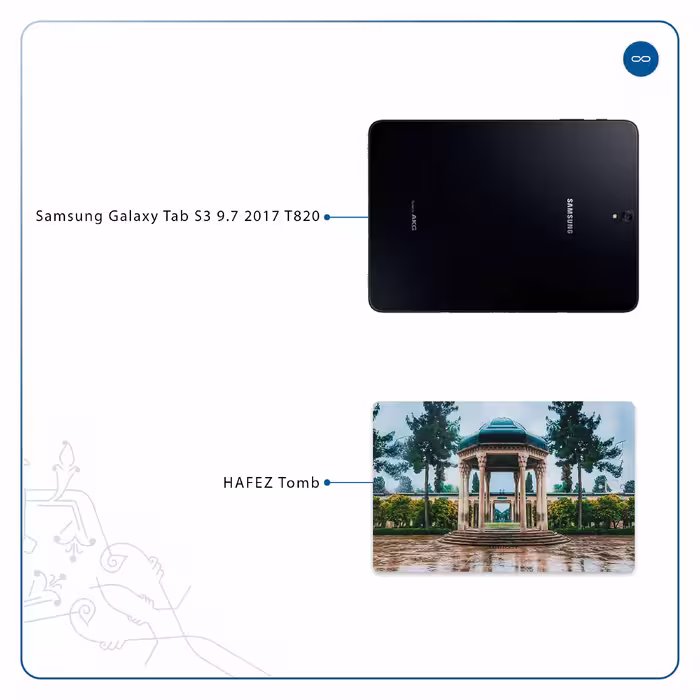 برچسب پوششی ماهوت مدل HAFEZ-Tomb مناسب برای تبلت سامسونگ Galaxy Tab S3 9.7 2017 T820
