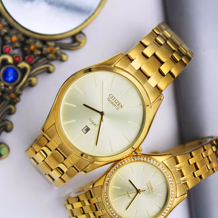 ست ساعت مچی عقربه ای زنانه و مردانه  مدل 6304