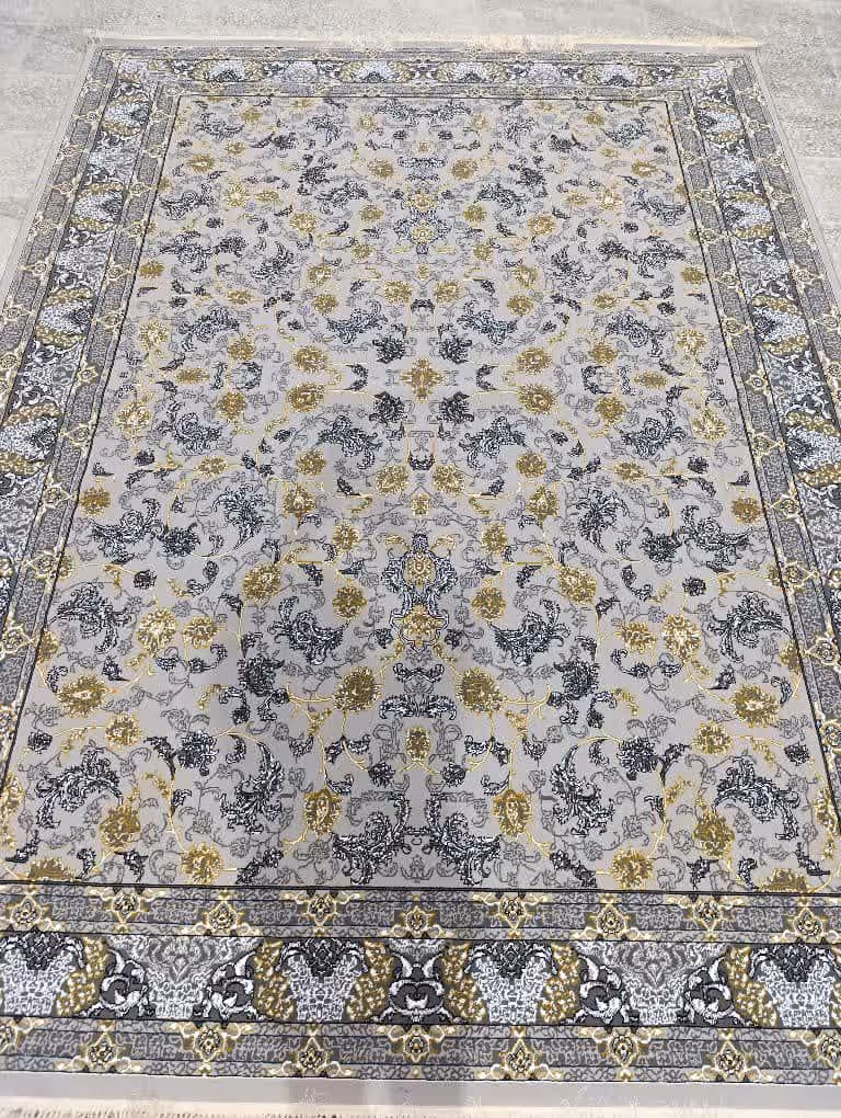 فرش ماشینی 12متری ارزان قیمت جدید کاشان نقشه تماشا نقره ایی(ارسال رایگان)