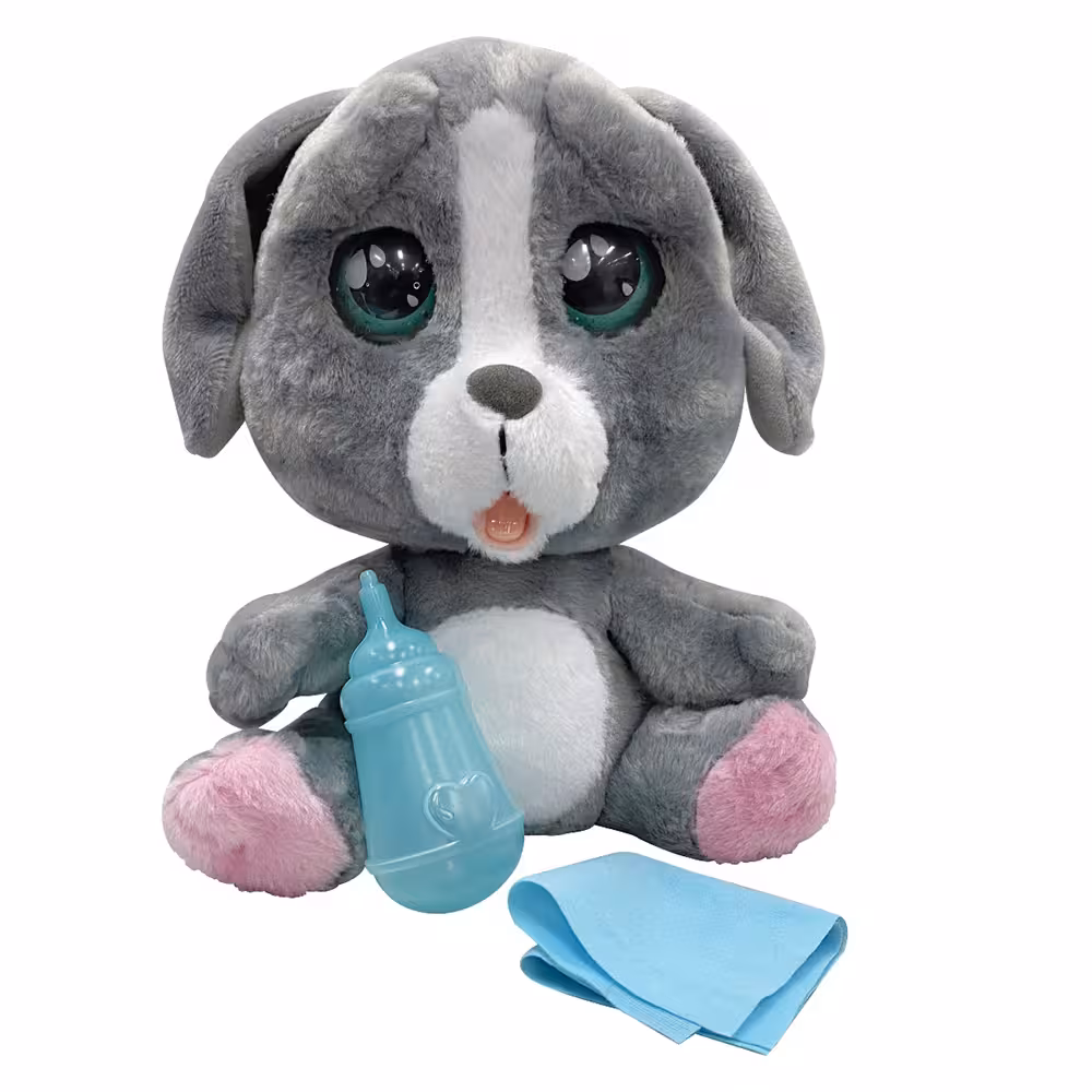 عروسک سگ احساسی طوسی Cry Pets