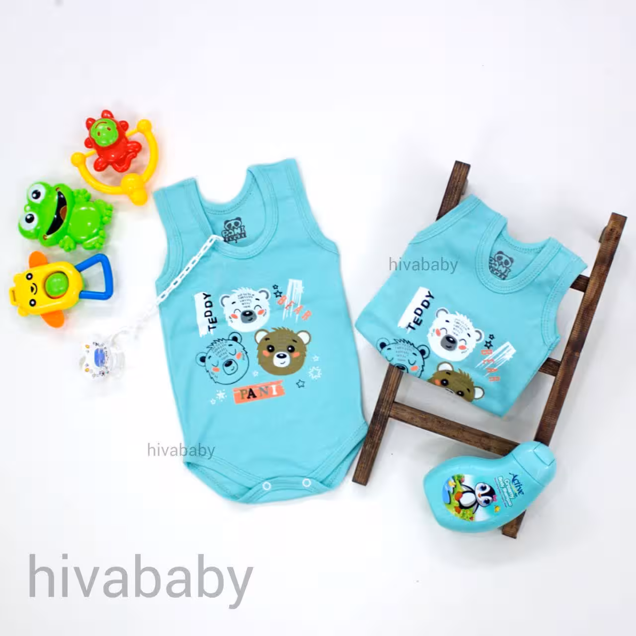 لباس نوزادی رکابی زیر دکمه تدی