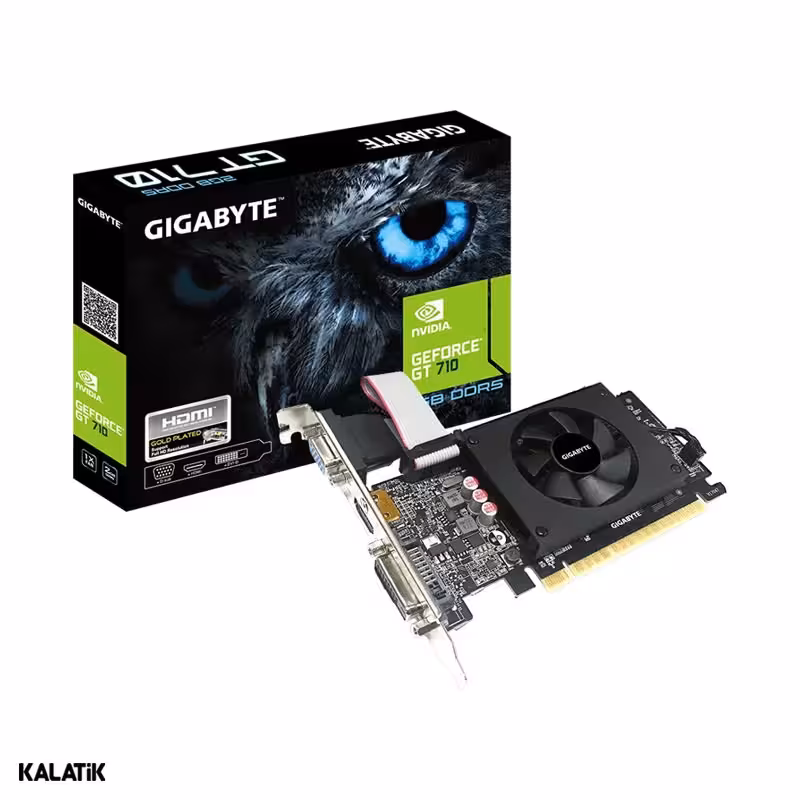 کارت گرافیک گیگابایت مدل (GeForce GT 710 2GB GDDR5 (GV-N710D5-2GIL Rev 1.0
