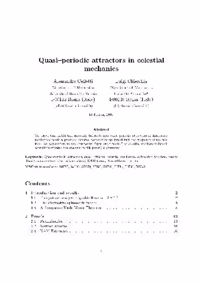 خرید و دانلود نسخه کامل کتاب Quasi-periodic attractors in celestial mechanics